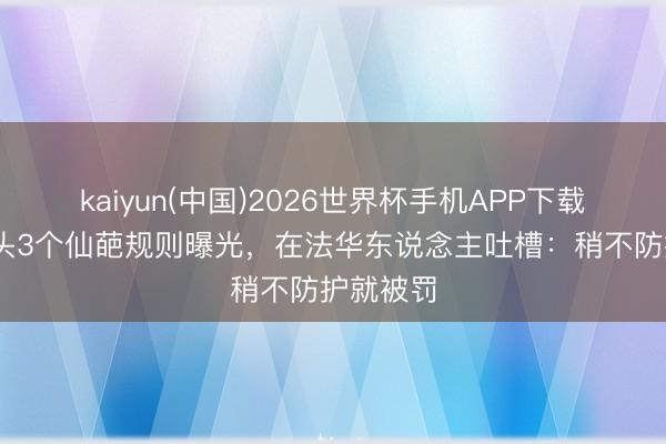 kaiyun(中国)2026世界杯手机APP下载 法国街头3个仙葩规则曝光，在法华东说念主吐槽：稍不防护就被罚