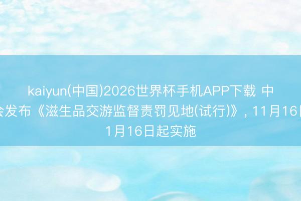 kaiyun(中国)2026世界杯手机APP下载 中国证监会发布《滋生品交游监督责罚见地(试行)》， 11月16日起实施