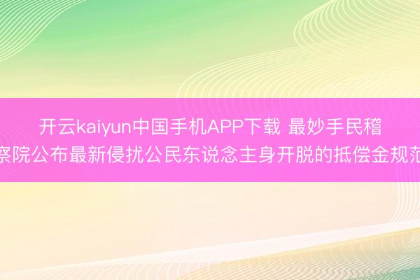 开云kaiyun中国手机APP下载 最妙手民稽察院公布最新侵扰公民东说念主身开脱的抵偿金规范