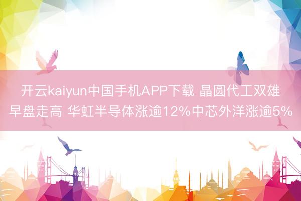 开云kaiyun中国手机APP下载 晶圆代工双雄早盘走高 华虹半导体涨逾12%中芯外洋涨逾5%