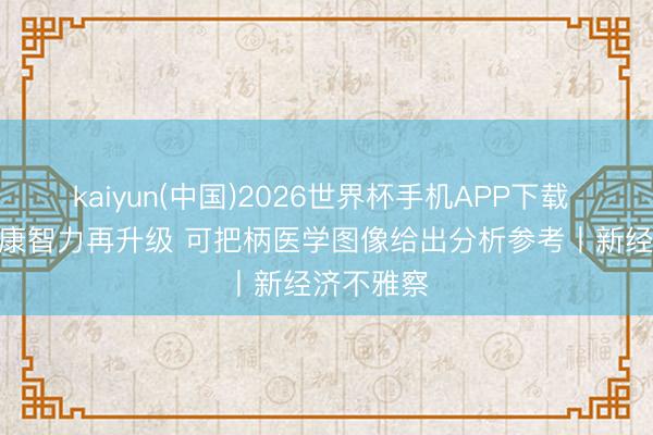 kaiyun(中国)2026世界杯手机APP下载 AI助手健康智力再升级 可把柄医学图像给出分析参考丨新经济不雅察